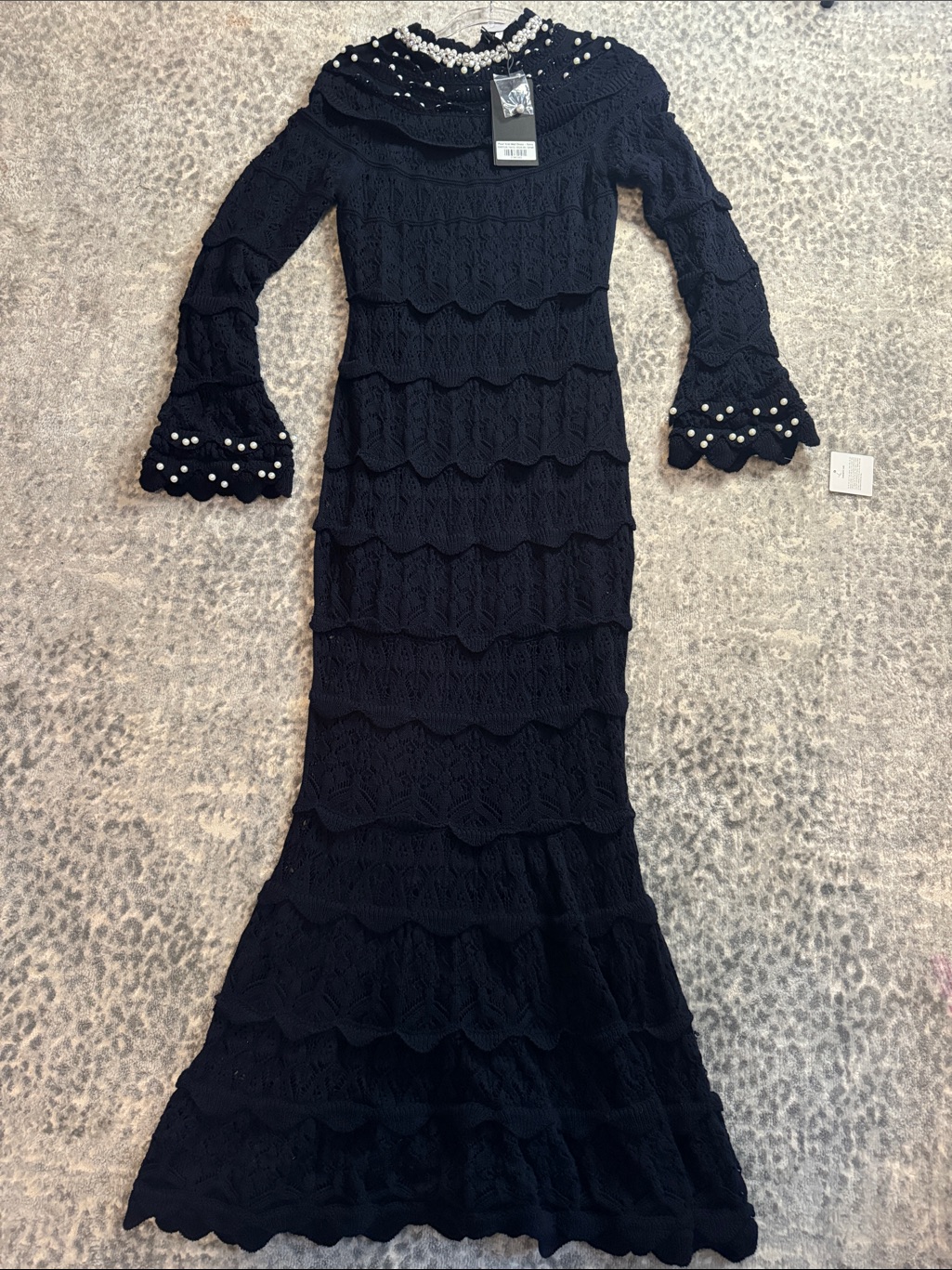 Ellie Makir Maxi Dress With Pearl Detail